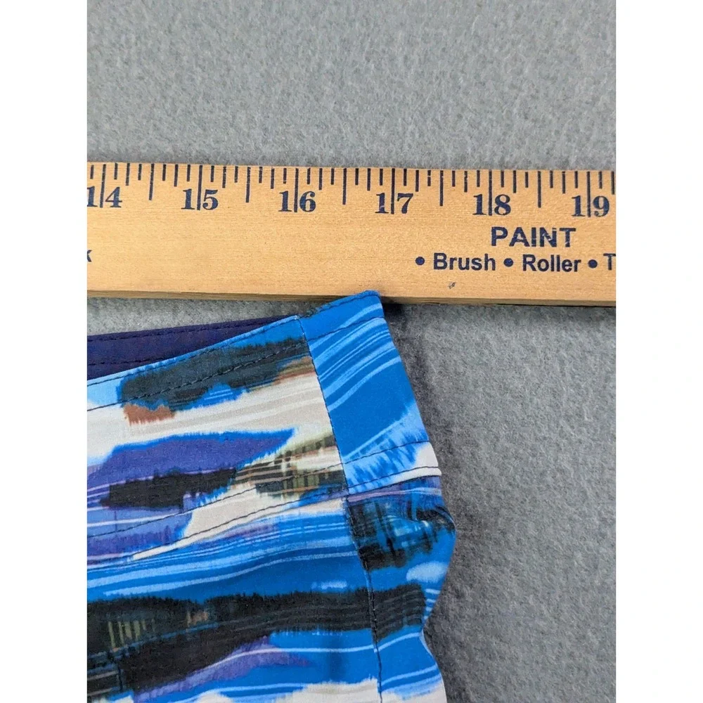 prAna Mens High Seas Board Shorts Size 34‎ Blue Abstract Geometric Swim Trunks
